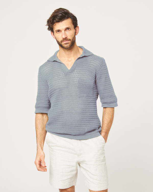 peregrine Island Crochet Polo Shirt