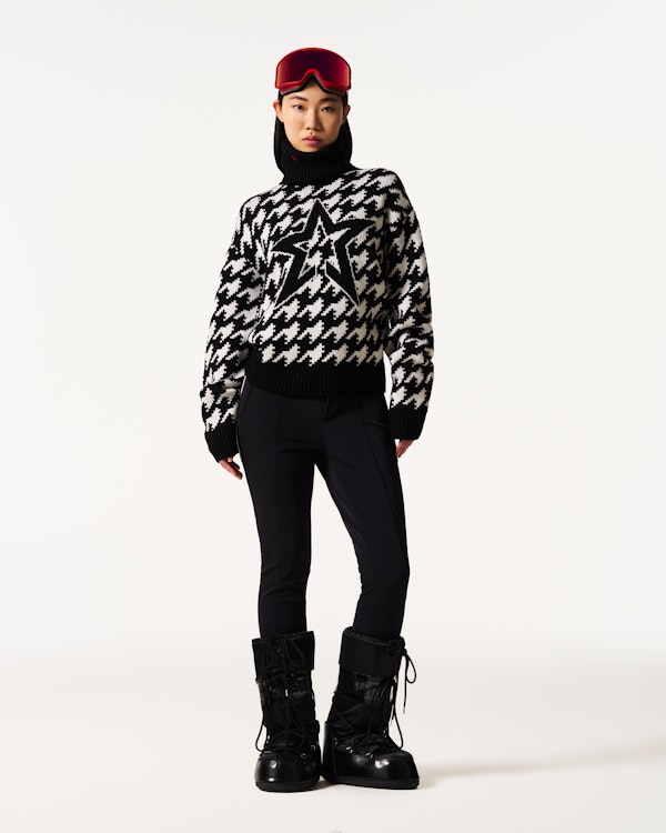 Perfect Moment Chunky Houndstooth Merino Wool Sweater