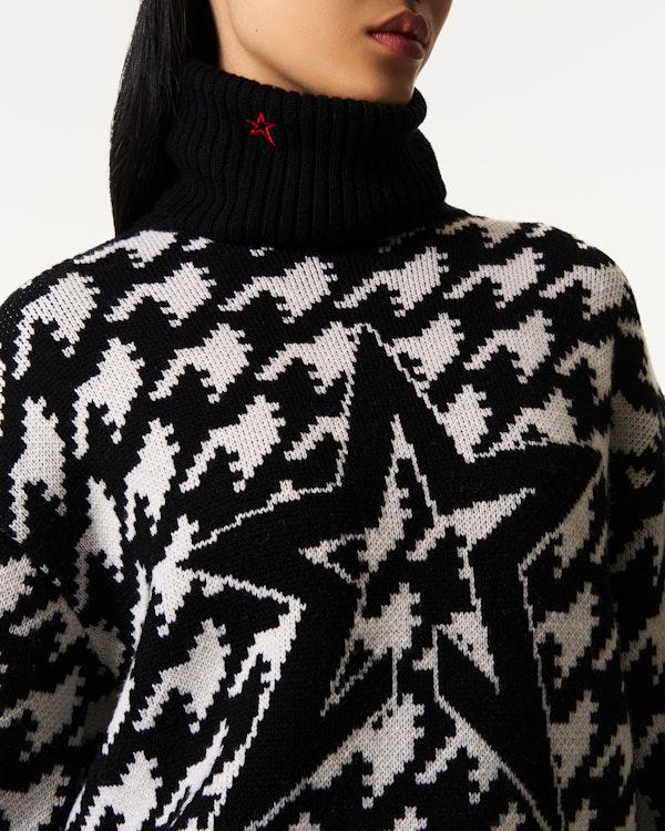 Perfect Moment Chunky Houndstooth Merino Wool Sweater