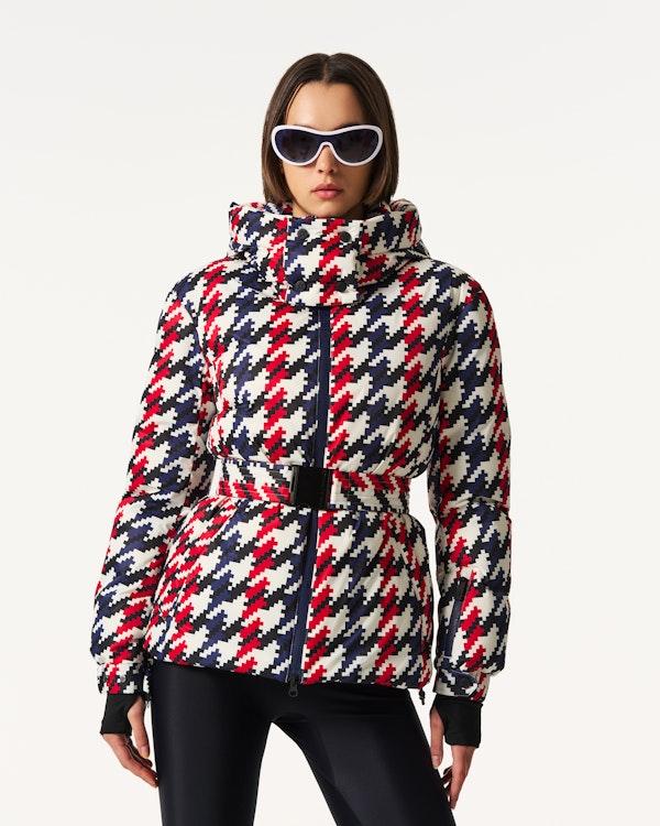 Perfect Moment Houndstooth Candice Down Parka Jacket