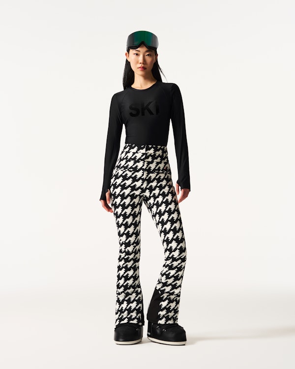 Perfect Moment Houndstooth High-Waist Aurora Flare Ski Pant