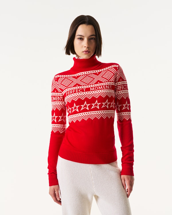 Perfect Moment Intarsia-Knit Merino Wool Turtleneck