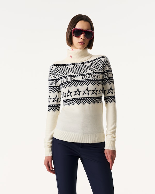 Perfect Moment Intarsia-Knit Merino Wool Turtleneck