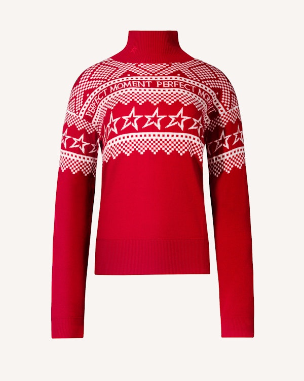 perfect moment Intarsia-Knit Merino Wool Turtleneck