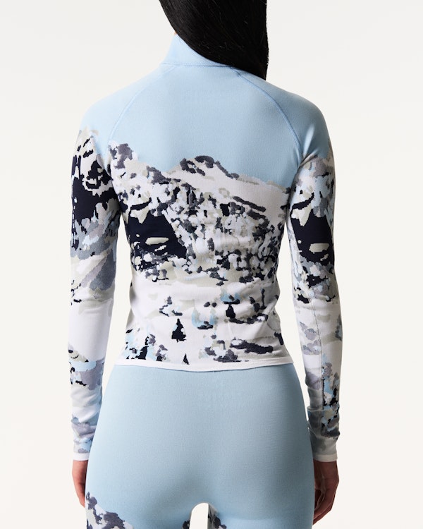 Perfect Moment Mountain Print 1/4-Zip Base Layer Top