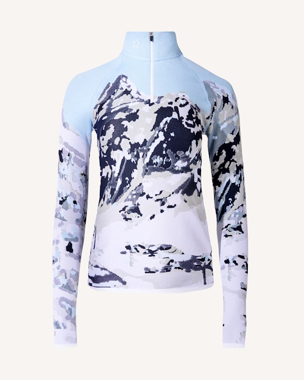 perfect moment Mountain Print 1/4-Zip Base Layer Top
