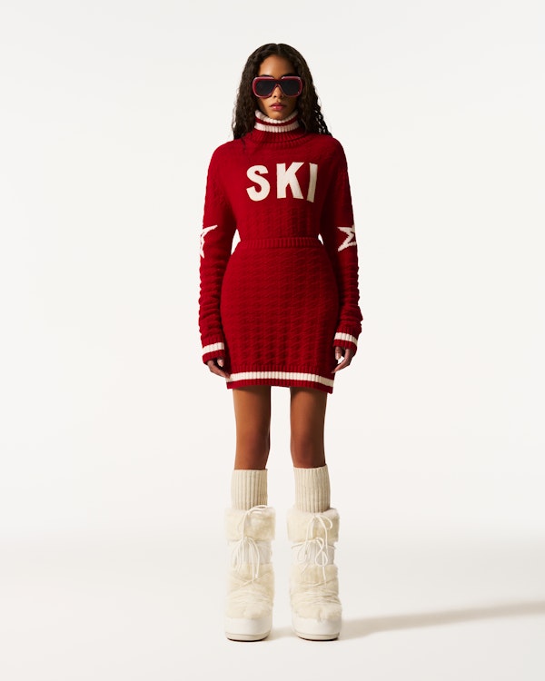 Perfect Moment Glacier Merino Wool Mini Skirt