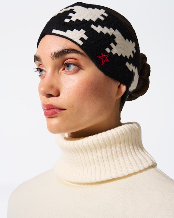 Perfect Moment Houndstooth Merino Wool Headband