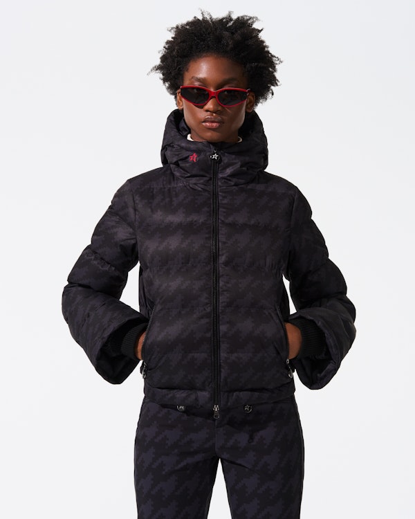 Perfect Moment Houndstooth Polar Flare Down Jacket