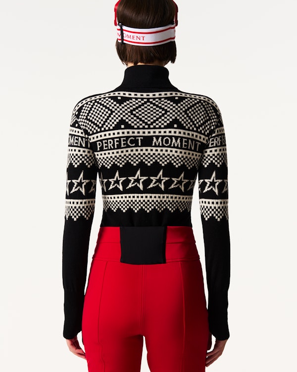 Perfect Moment Intarsia-Knit Merino Wool Bodysuit