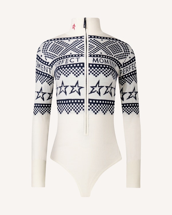 perfect moment Intarsia-Knit Merino Wool Bodysuit