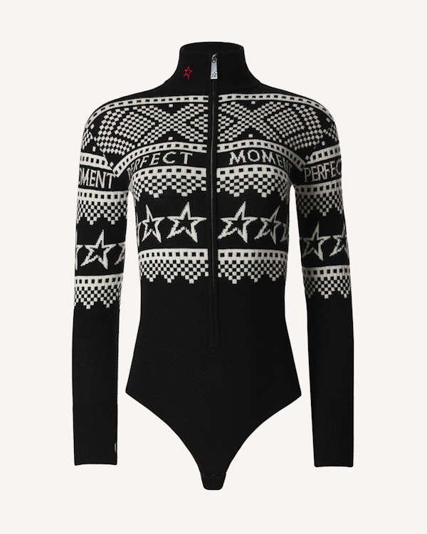 perfect moment Intarsia-Knit Merino Wool Bodysuit