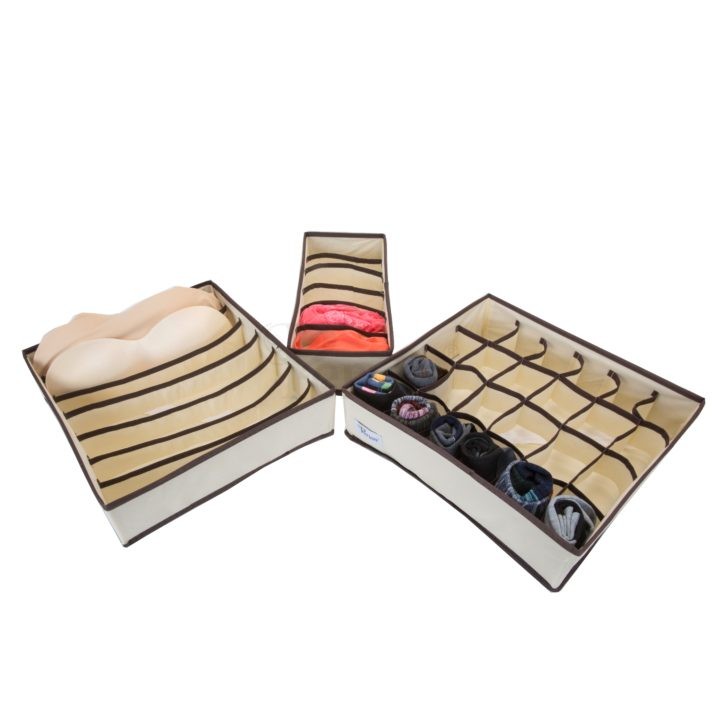 Periea Periea 3 Pack Bedroom Drawer Organiser – Katrina – 37 Cells