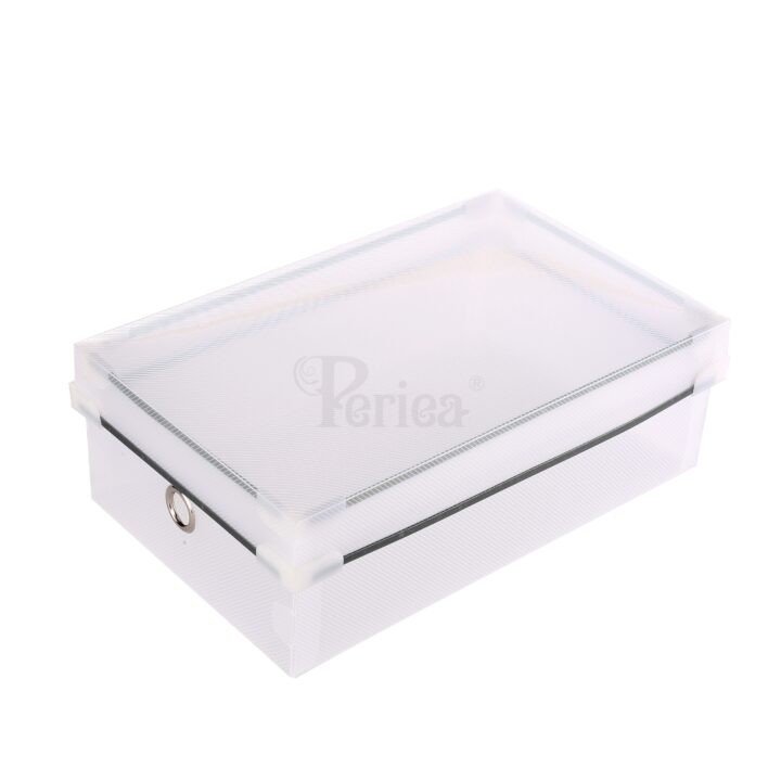 Periea Periea ‘Anya’ Strong Plastic Shoe Storage Boxes With Metal Frames And Lids – Ideal For Storing Women’s Shoes