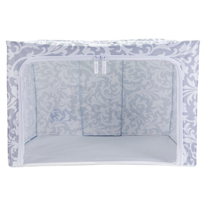 Periea Periea ‘Beau’ Clothes & Bedding Storage Boxes – Under-bed Or In Wardrobe – Grey Damask (Various Sizes Available)