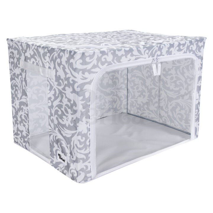 periea Periea ‘Beau’ Clothes & Bedding Storage Boxes – Under-bed or in Wardrobe – Grey Damask (Various Sizes Available)