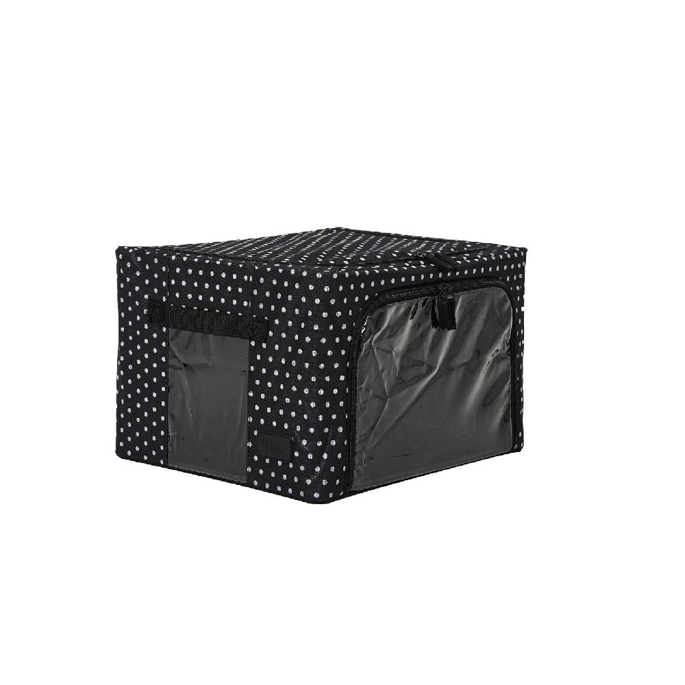 Periea Periea ‘Beau’ Clothes & Bedding Storage Boxes – Under-bed Or In Wardrobe – Black With White Polka-dots (Various Sizes Available)