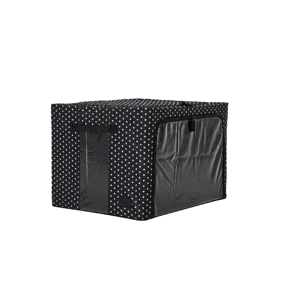 periea Periea ‘Beau’ Clothes & Bedding Storage Boxes – Under-bed or in Wardrobe – Black with White Polka-dots (Various Sizes Available)