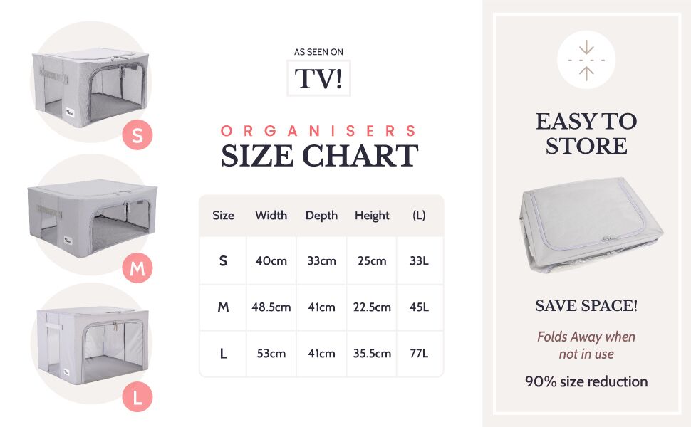 Periea Periea ‘Beau’ Clothes & Bedding Storage Boxes – Under-bed Or In Wardrobe – Metallic Geo (Various Sizes Available)