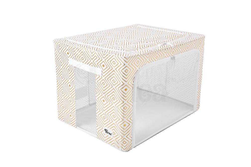 periea Periea ‘Beau’ Clothes & Bedding Storage Boxes – Under-bed or in Wardrobe – Metallic Geo (Various Sizes Available)