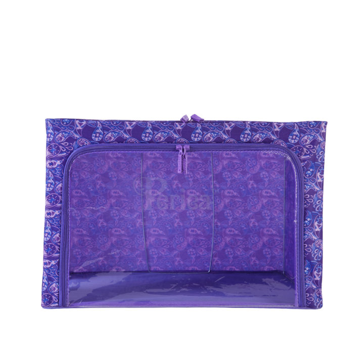 Periea Periea ‘Beau’ Clothes & Bedding Storage Boxes – Under-bed Or In Wardrobe – Purple Paisley (Various Sizes Available)