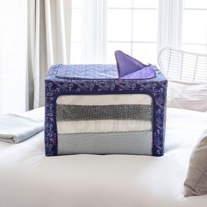 periea Periea ‘Beau’ Clothes & Bedding Storage Boxes – Under-bed or in Wardrobe – Purple Paisley (Various Sizes Available)