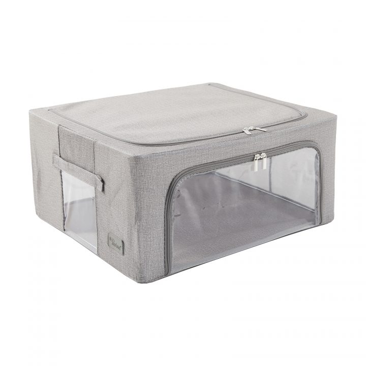 Periea Periea ‘Beau’ Clothes & Bedding Storage Boxes – Under-bed Or In Wardrobe – Grey Denim Effect (Various Sizes Available)