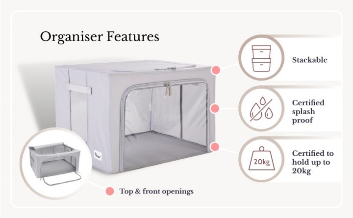 Periea Periea ‘Beau’ Clothes & Bedding Storage Boxes – Under-bed Or In Wardrobe – Sage Linen (Various Sizes Available)