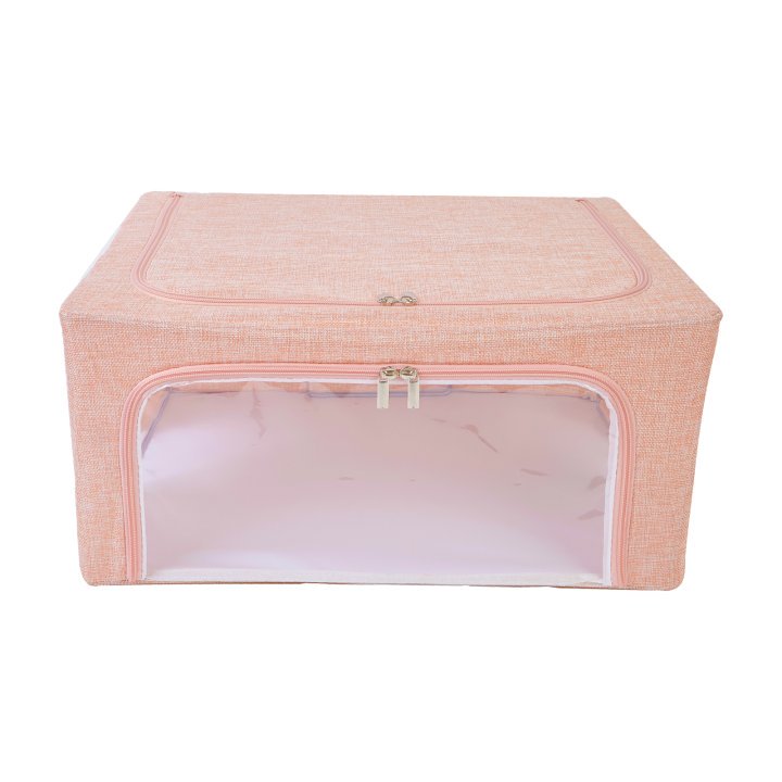 Periea Periea ‘Beau’ Clothes & Bedding Storage Boxes – Under-bed Or In Wardrobe – Pink Linen (Various Sizes Available)