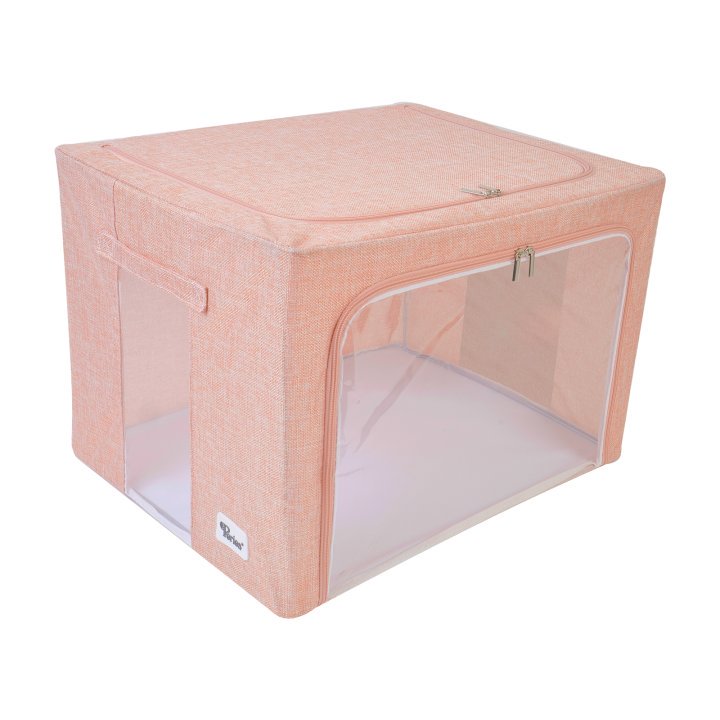 periea Periea ‘Beau’ Clothes & Bedding Storage Boxes – Under-bed or in Wardrobe – Pink Linen (Various Sizes Available)