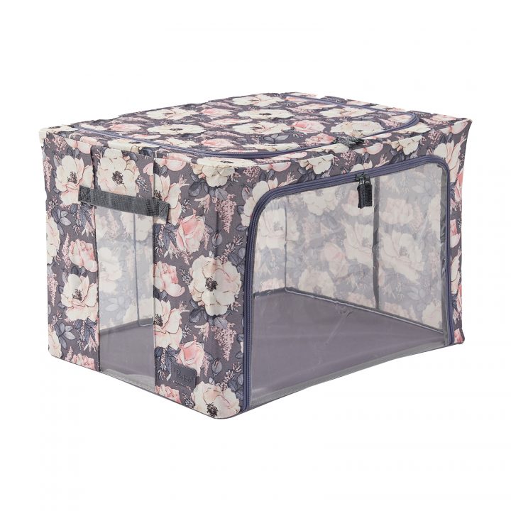 periea Periea ‘Beau’ Clothes & Bedding Storage Boxes – Under-bed or in Wardrobe – Floral Grey (Various Sizes Available)