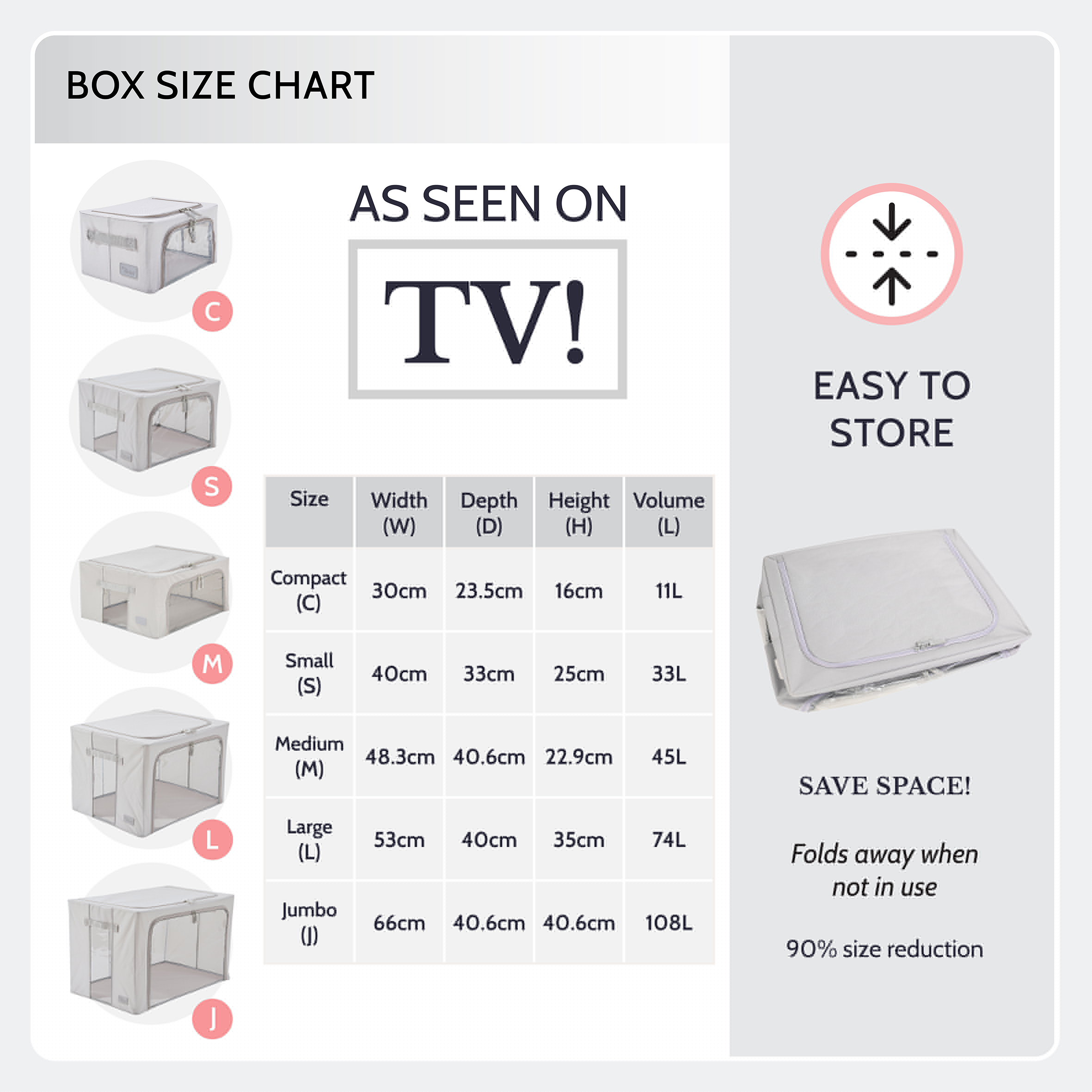 Periea Periea ‘Beau’ Clothes & Bedding Storage Boxes – Under-bed Or In Wardrobe – Blush Birds (Various Sizes Available)