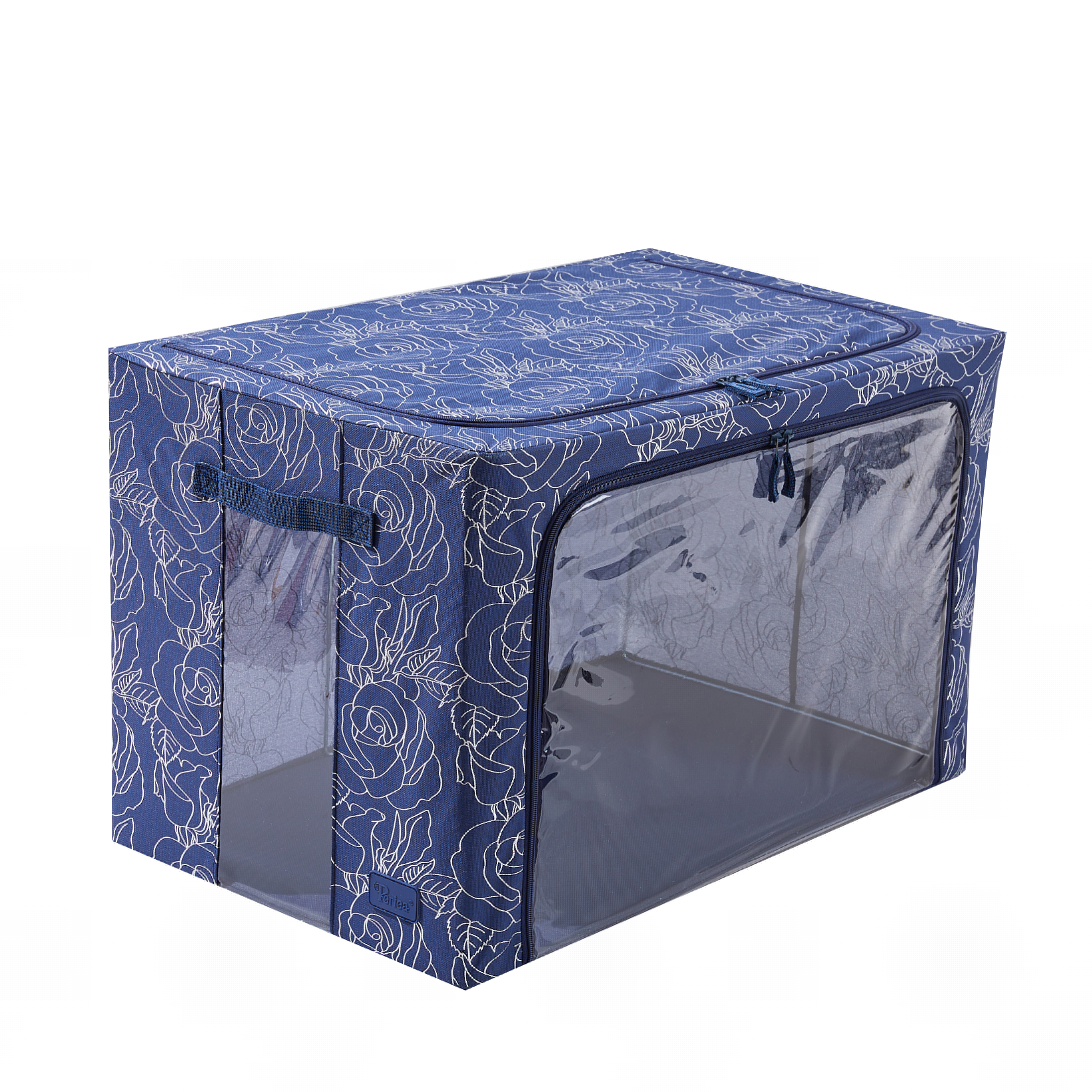 Periea Periea ‘Beau’ Clothes & Bedding Storage Boxes – Under-bed Or In Wardrobe – Navy Floral Metallic (Various Sizes Available)
