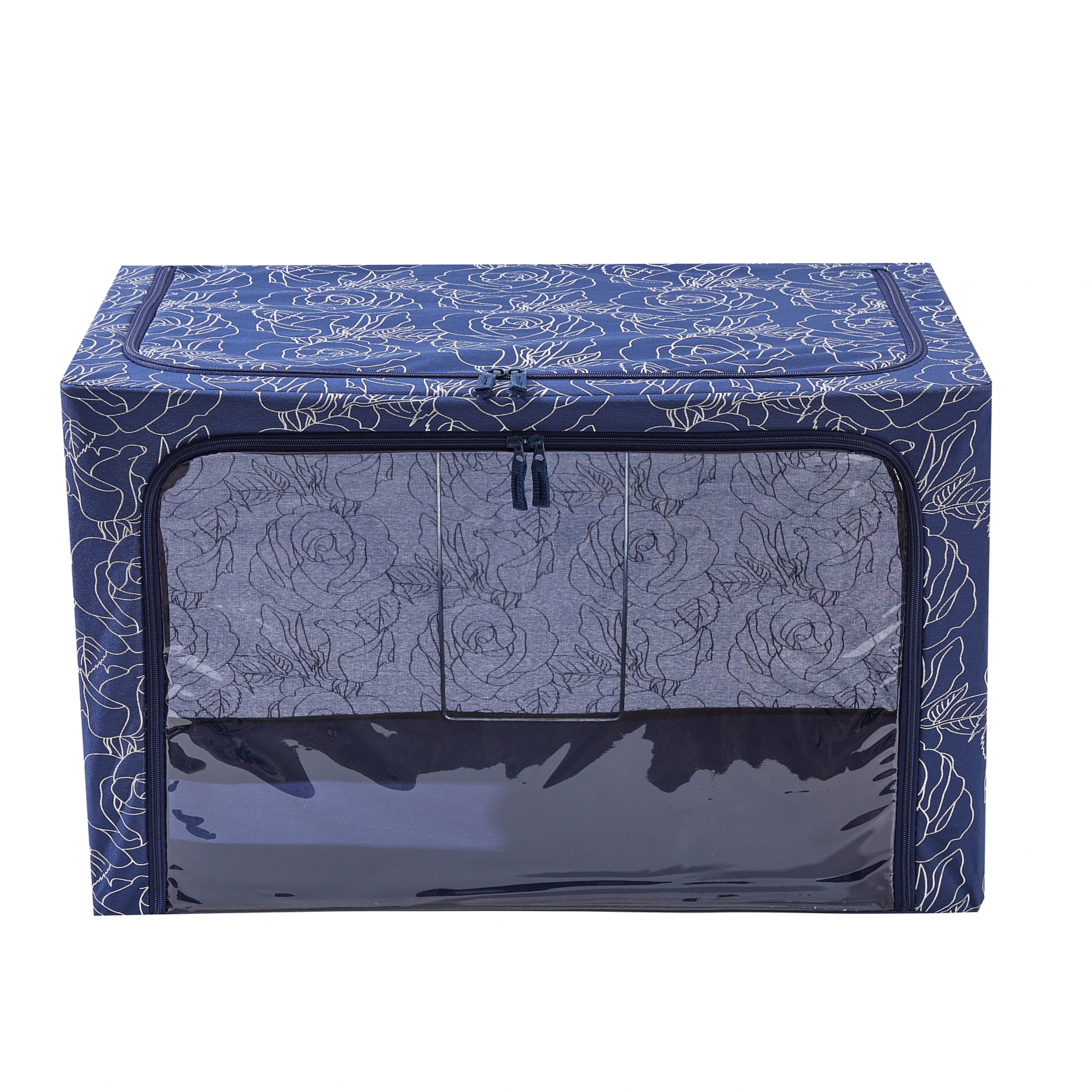 Periea Periea ‘Beau’ Clothes & Bedding Storage Boxes – Under-bed Or In Wardrobe – Navy Floral Metallic (Various Sizes Available)