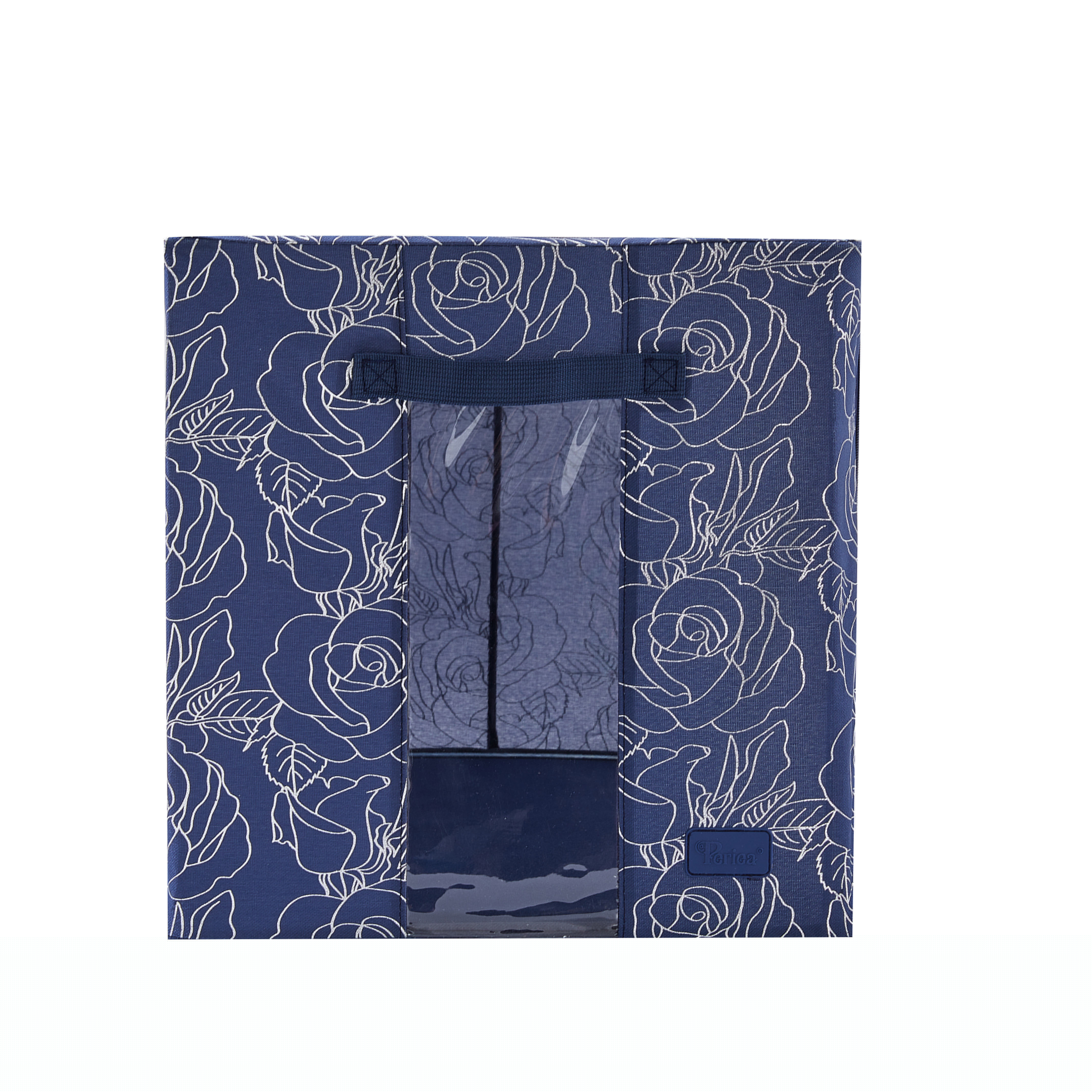 Periea Periea ‘Beau’ Clothes & Bedding Storage Boxes – Under-bed Or In Wardrobe – Navy Floral Metallic (Various Sizes Available)