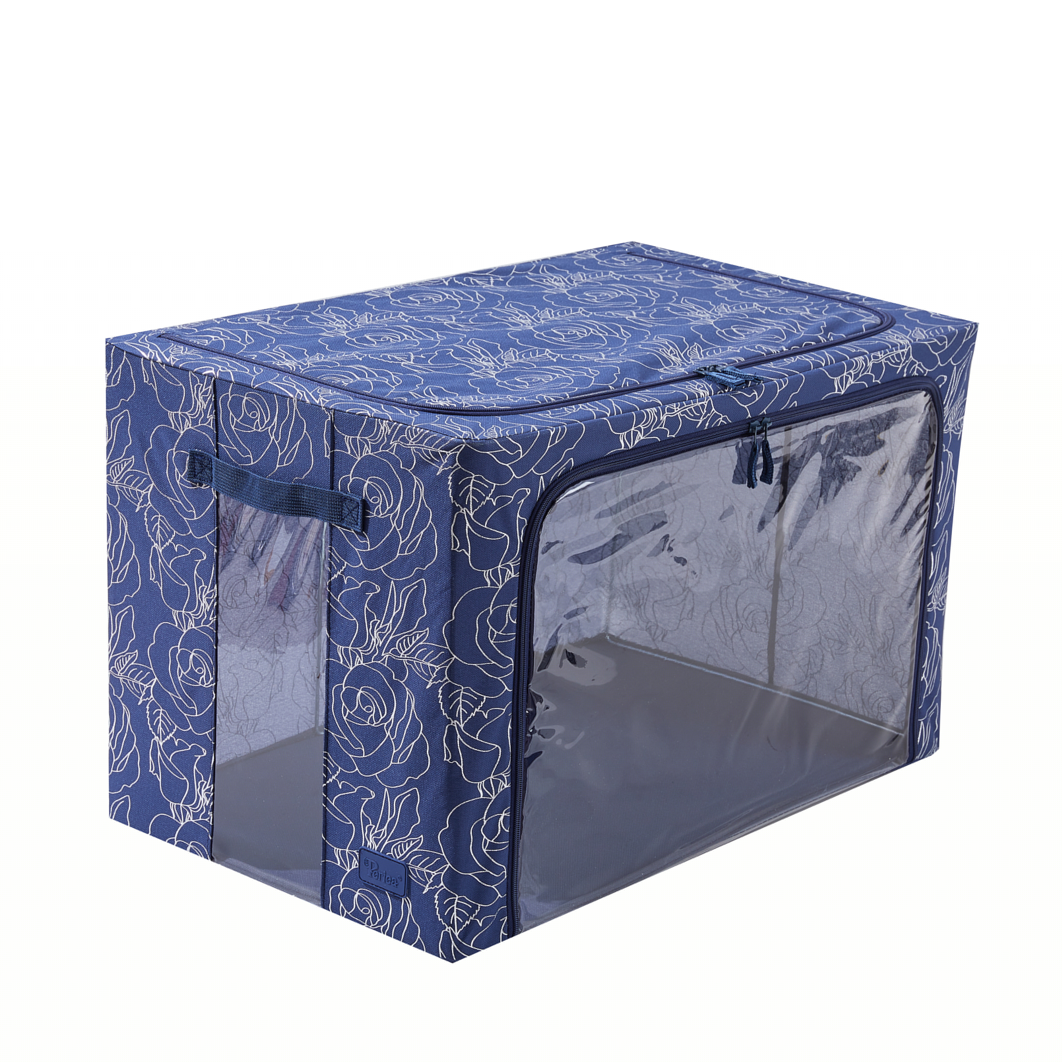 periea Periea ‘Beau’ Clothes & Bedding Storage Boxes – Under-bed or in Wardrobe – Navy Floral Metallic (Various Sizes Available)