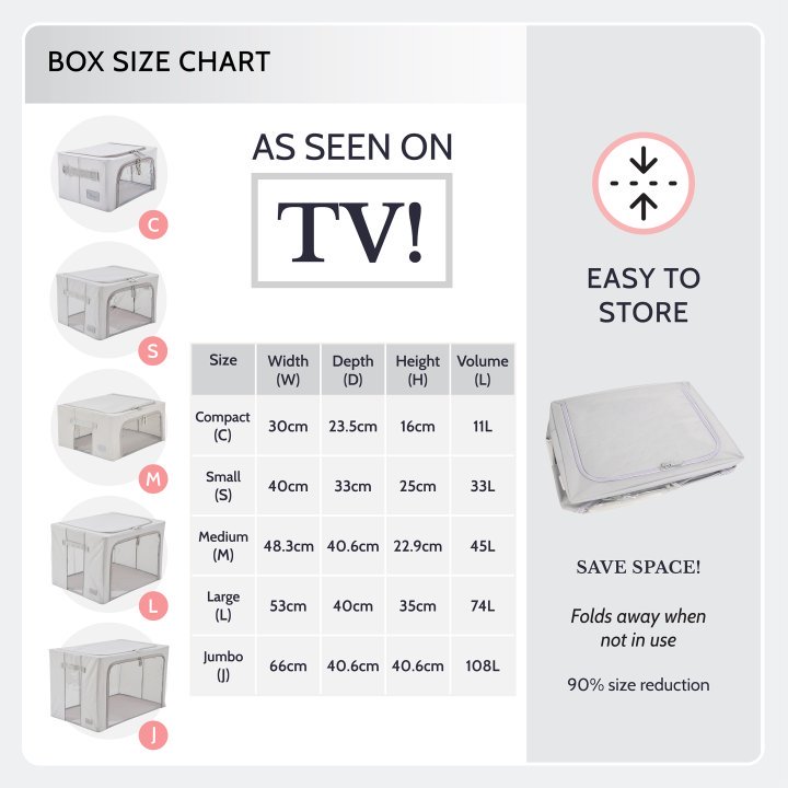 Periea Periea ‘Beau’ Clothes & Bedding Storage Boxes – Under-bed Or In Wardrobe – Blue Linen (Various Sizes Available)