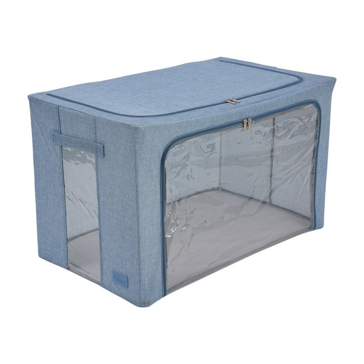 periea Periea ‘Beau’ Clothes & Bedding Storage Boxes – Under-bed or in Wardrobe – Blue Linen (Various Sizes Available)