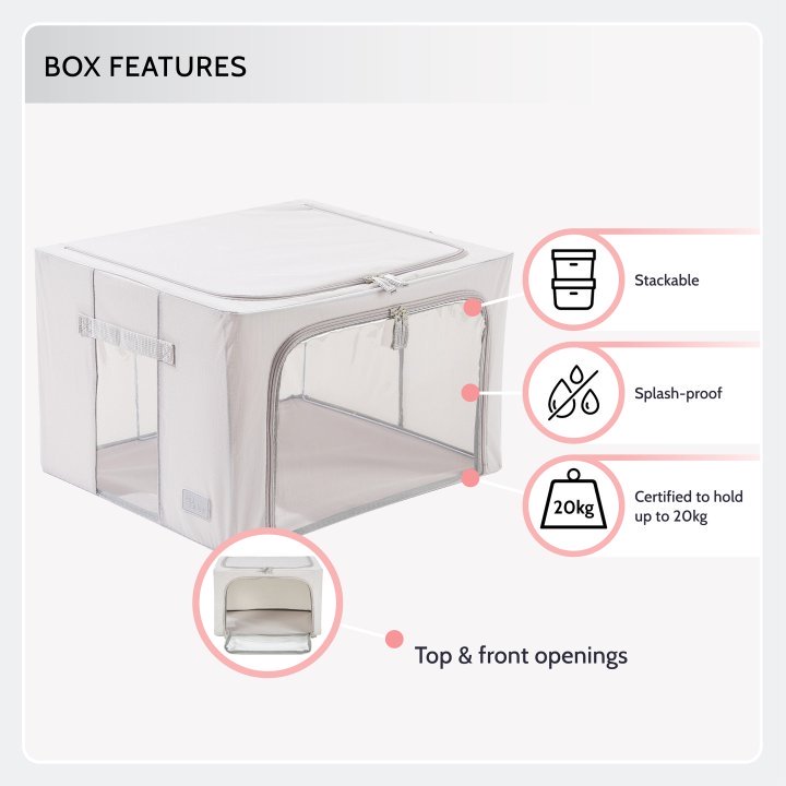 Periea Periea ‘Beau’ Clothes & Bedding Storage Boxes – Under-bed Or In Wardrobe – Lilac Denim Effect (Various Sizes Available)