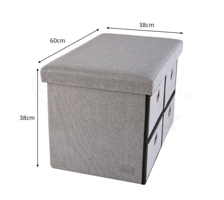 Periea Periea ‘Bibi’ Large Ottoman Storage Boxes – 4 Drawers – Folds Flat