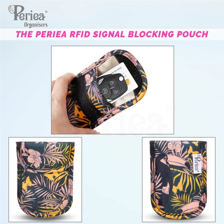 Periea Periea Car Key Security Pouches – Certified Anti Theft Signal Blocking Case – Faraday Pouch 2 Pack