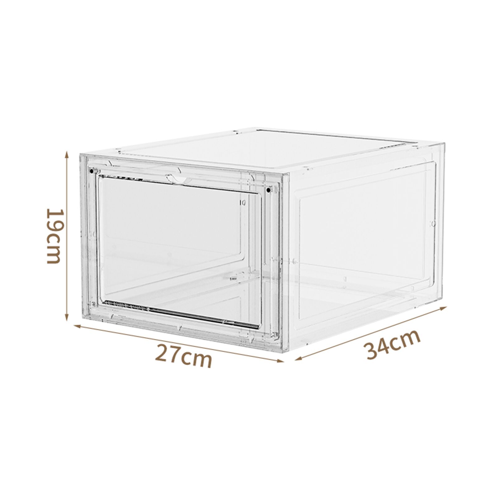 Periea Periea ‘Caroline’ Stackable Shoe Storage Boxes – 1.08mm Thick Plastic Shoe Boxes – Pack Of 6 & 12