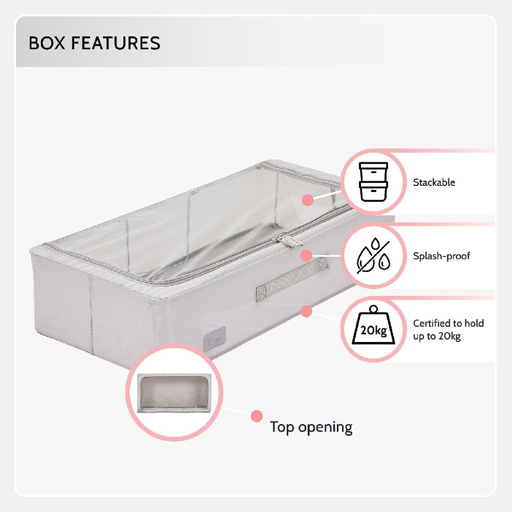 Periea Periea ‘Casey’ Underbed Storage Boxes With Lids – Foldable & Stackable