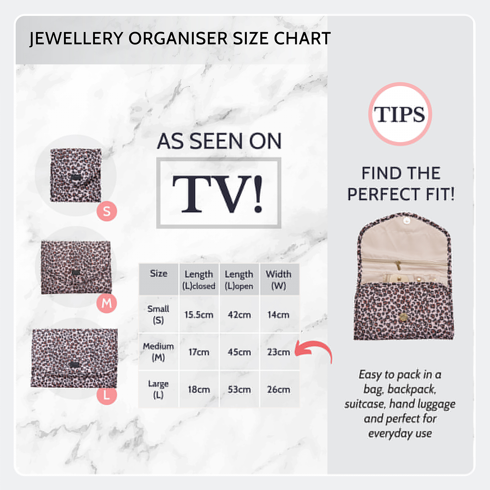 Periea Periea ‘Cleo’ Travel Roll Jewellery Organiser – Portable Earrings Necklace & Rings Pouch Protector