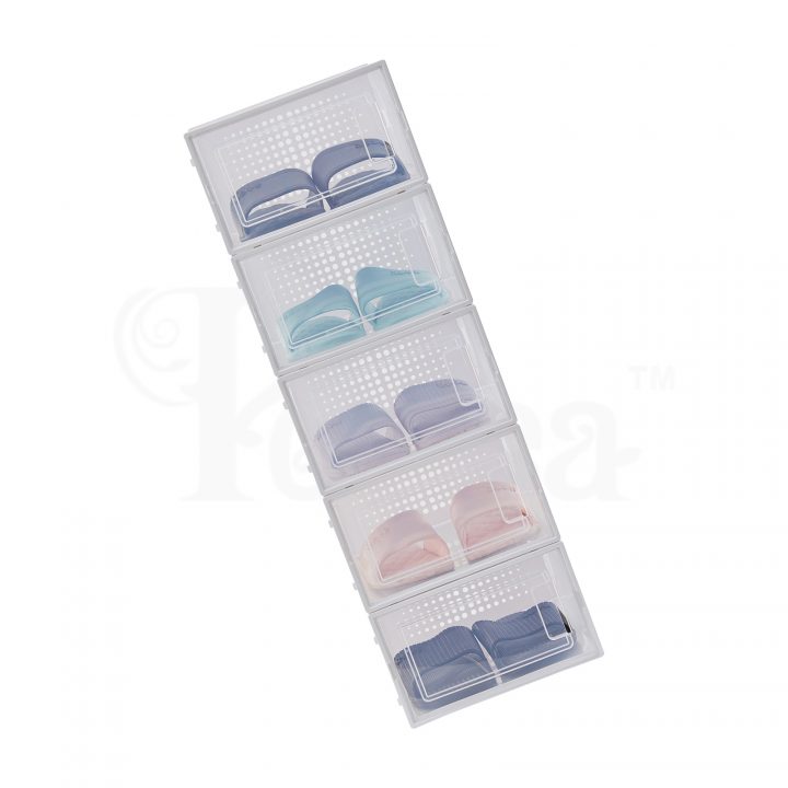 Periea Periea ‘Dani’ Shoe Storage Boxes – Clear Thick Plastic Stackable Shoe Box With Front & Rear Frames For Extra Rigidity – Thicker Than Rival Boxes – 2 Sizes