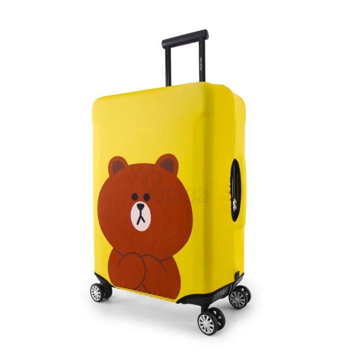 Periea Periea Elasticated Protective Suitcase Cover – Medium Large Or Extra-large – ‘Yellow Teddy’