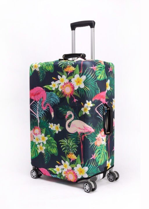 Periea Periea Elasticated Protective Suitcase Cover – Small Medium Large Or Extra-large – ‘Tropical Flamingos’