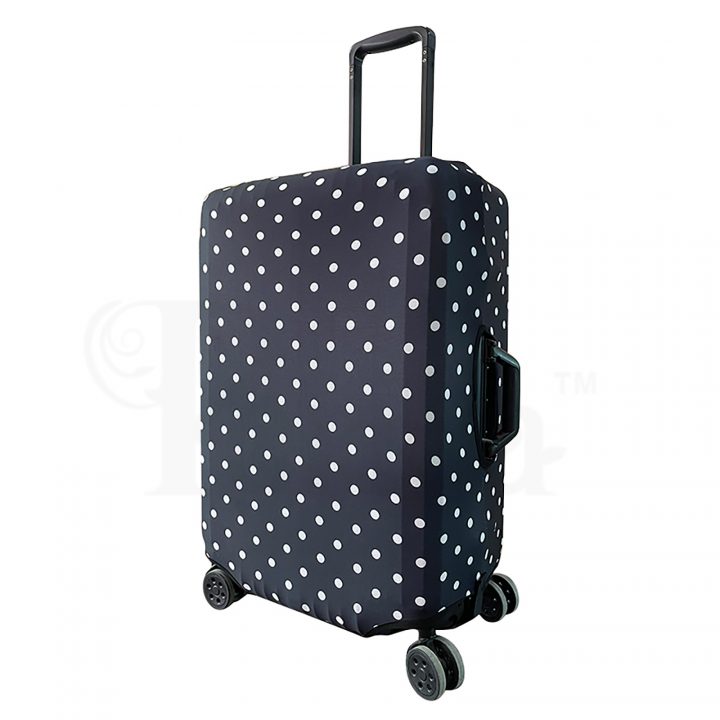 Periea Periea Elasticated Protective Suitcase Cover – Small Medium Large Or Extra-large – ‘Black With White Dots’