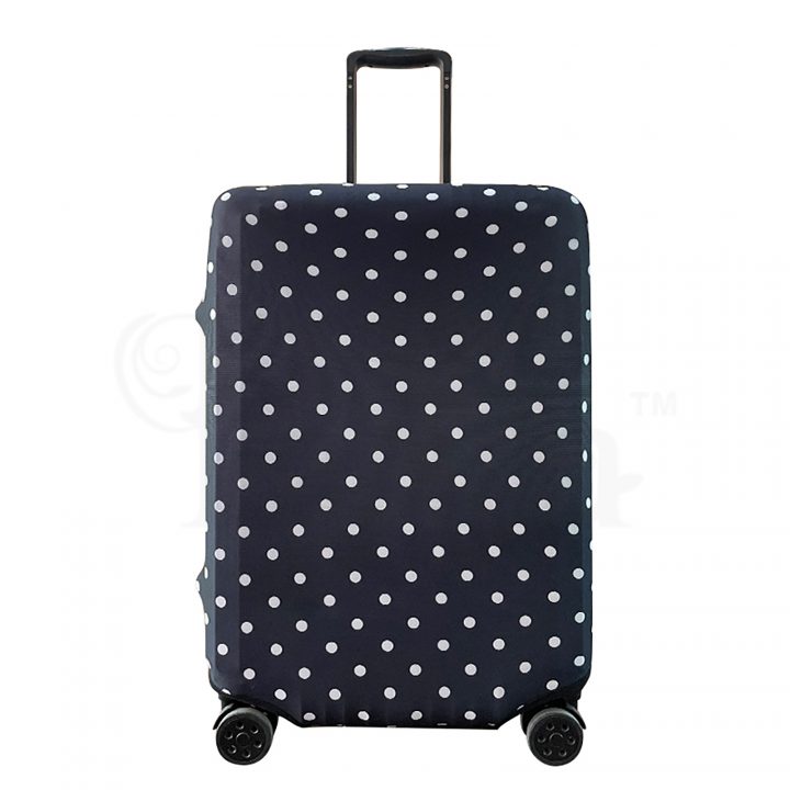periea Periea Elasticated Protective Suitcase Cover – Small Medium Large or Extra-large – ‘Black with White Dots’