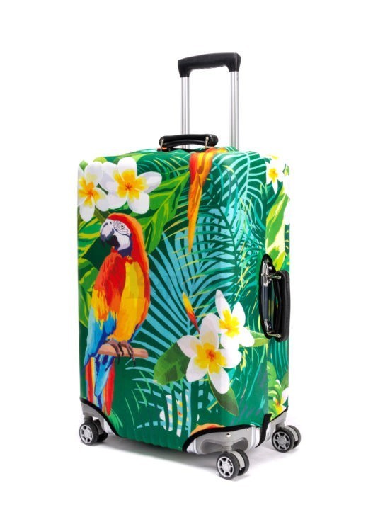 Periea Periea Elasticated Protective Suitcase Cover – Small Medium Large Or Extra-large – ‘Tropical Parrot’